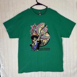green graphic t shirt men Tucson International Mariachi Mexican Art New L Large